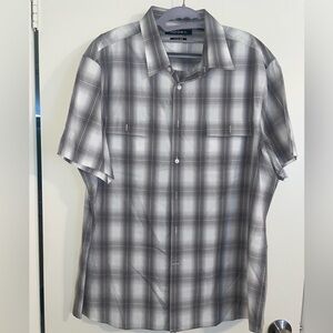Men's Gray Plaid Axist slim fit button-down shirt